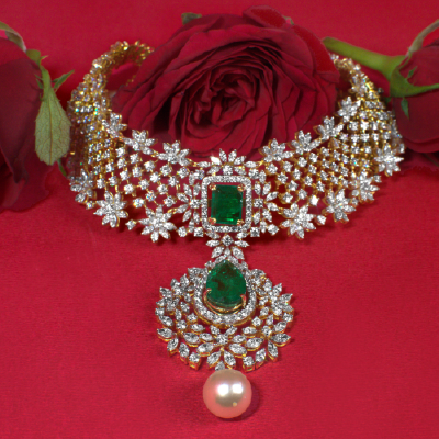 Contemporary Brilliant Cut Diamond Choker made in Gold - TARASRI